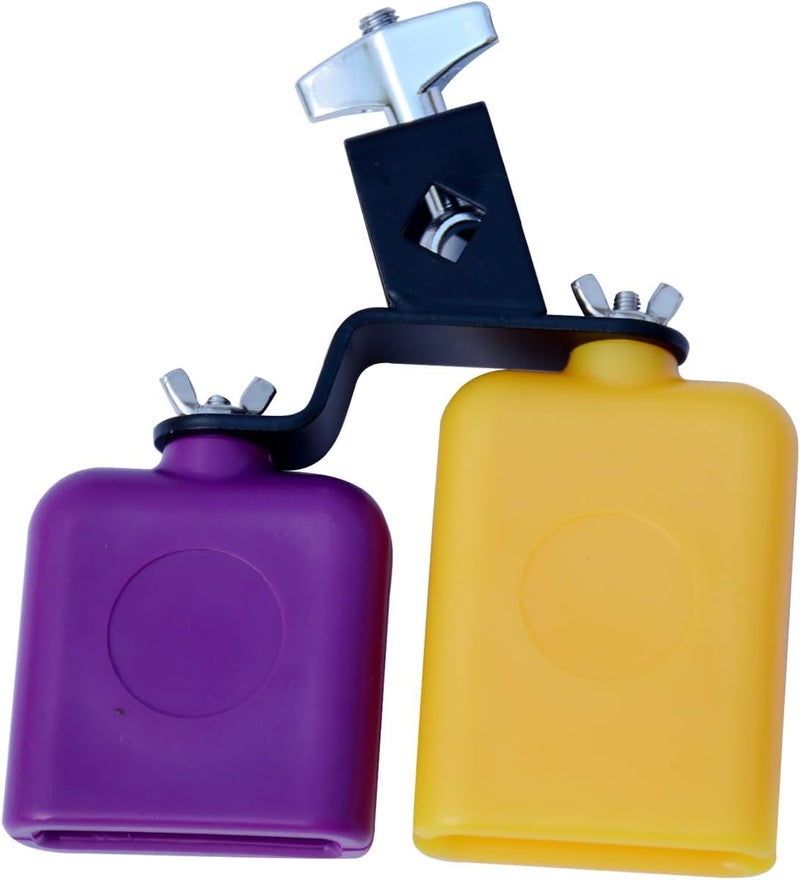 mocrcrel Plastic Musical Jam Block, Latin Percussion Instrument, Yellow-Purple，Hand Percussion (Yellow-Purple) - Image 1
